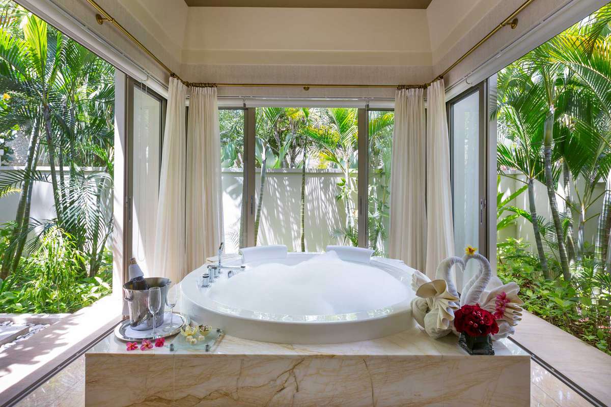 Private romantic hot tub at The Mulia Villas