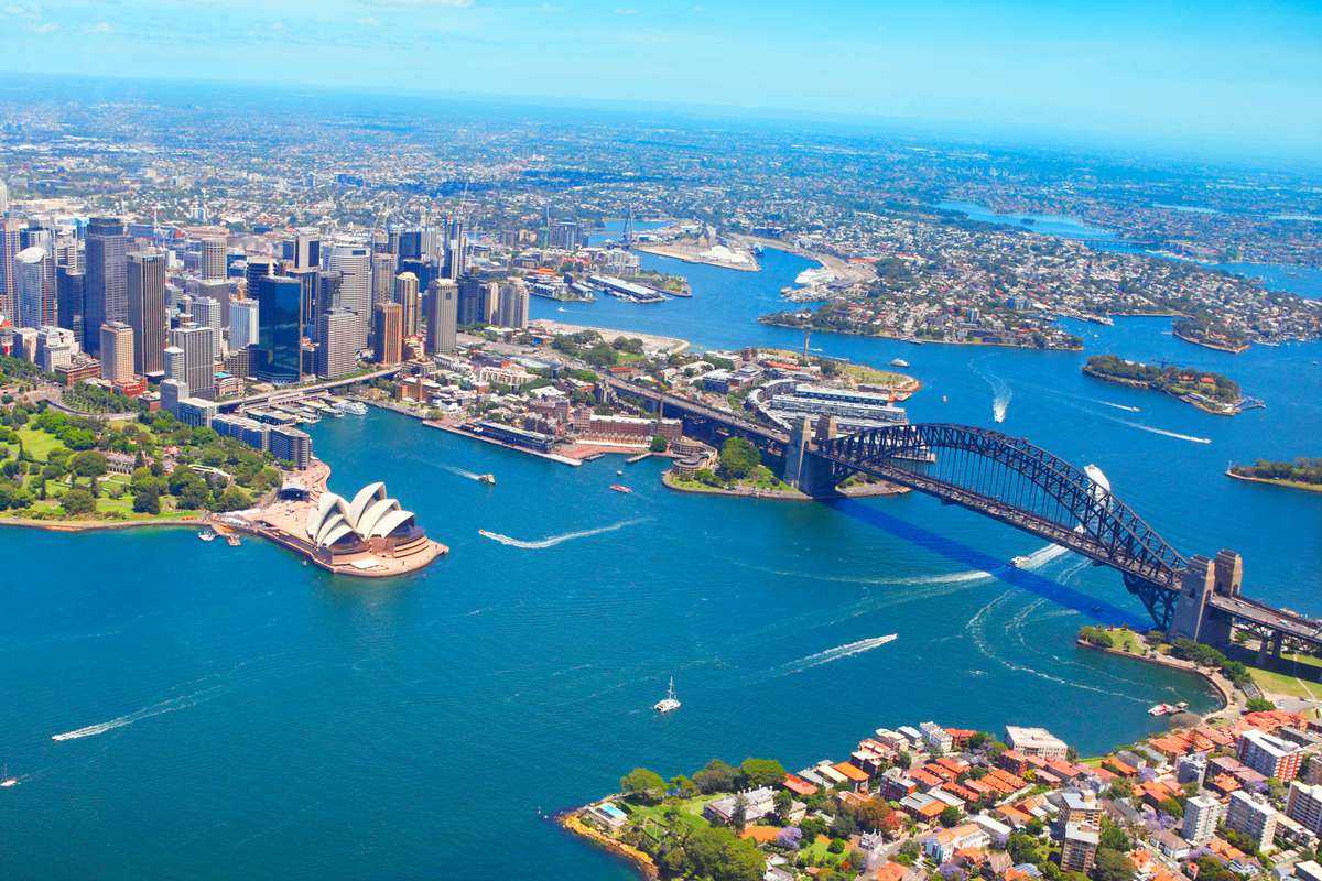 Sydney skyline from above