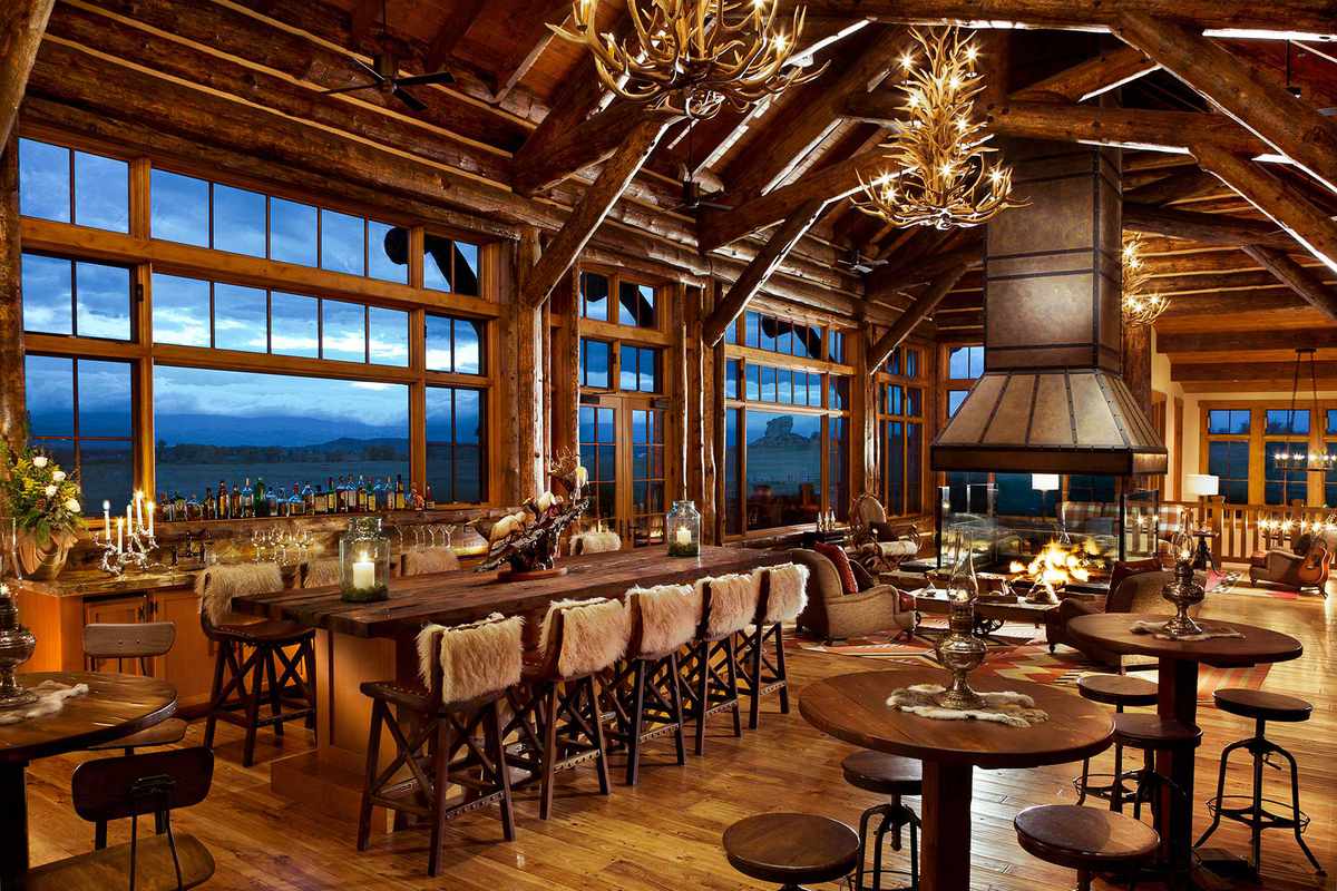 View from the bar at the Lodge & Spa at Brush Creek Ranch