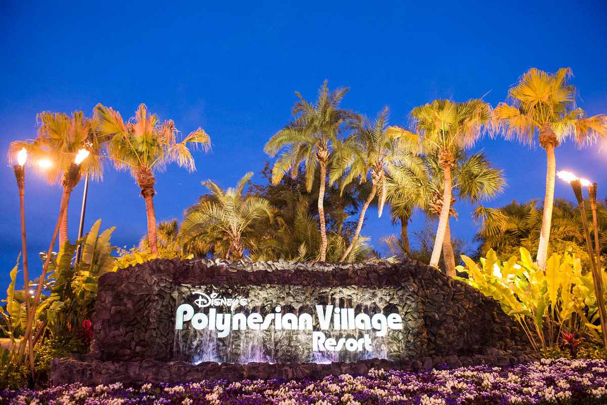 Entry sign at Disney's Polynesian Village Resort