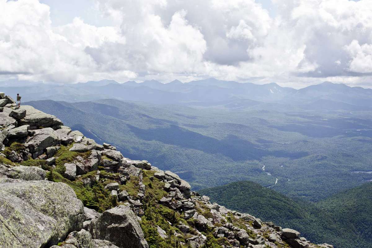 View of the Adirondacks from the summit of Whiteface Mountain in New York.