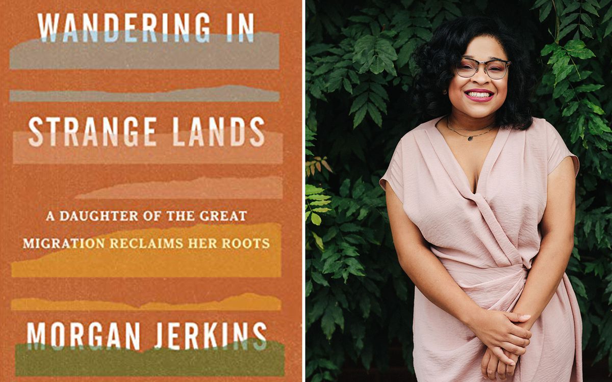 Morgan Jerkins (right); Wandering In Strange Lands Book Cover (left)