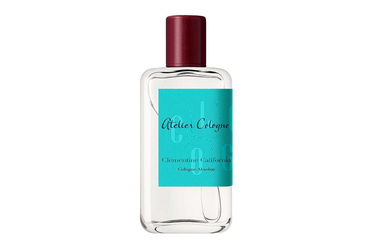 Product photo of perfume bottle on white