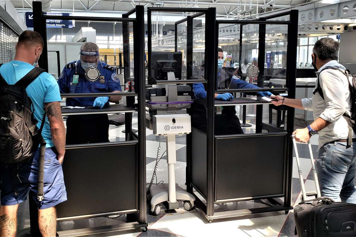 TSA barriers at O'Hare Airport