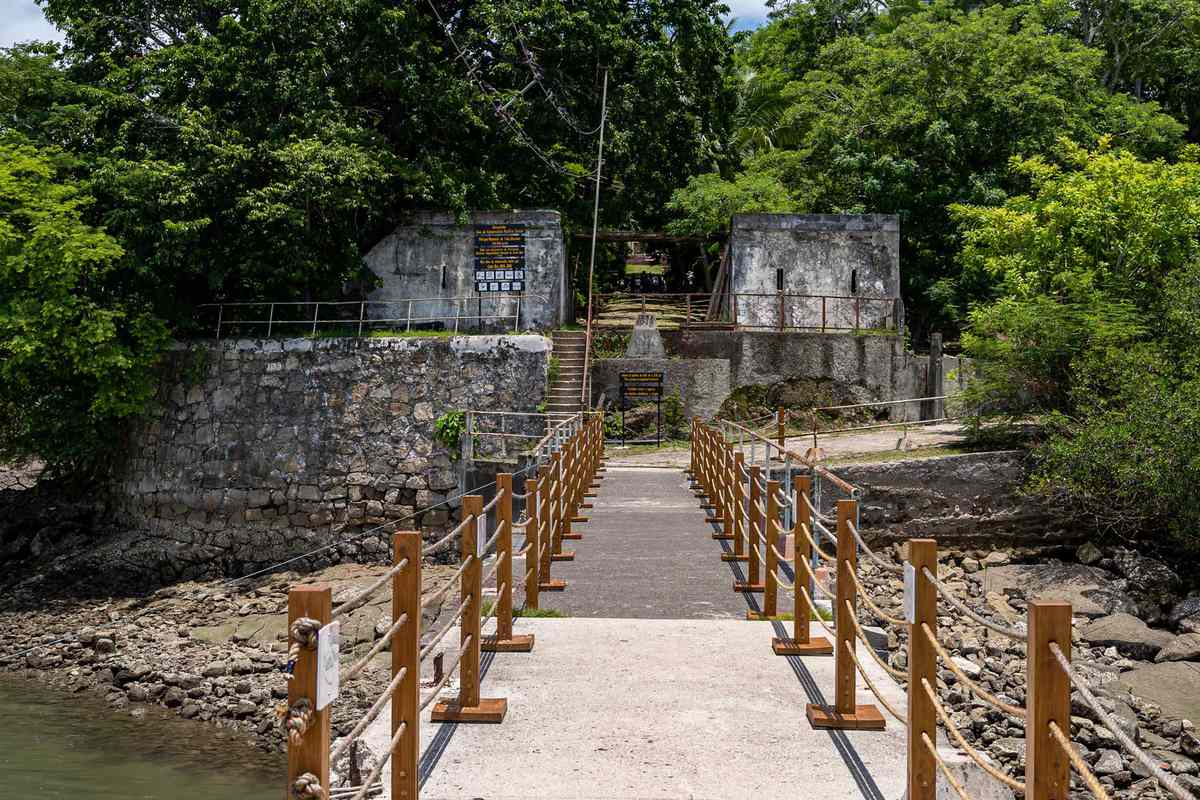 View of dock entry to San Lucas Island in Costa Rica