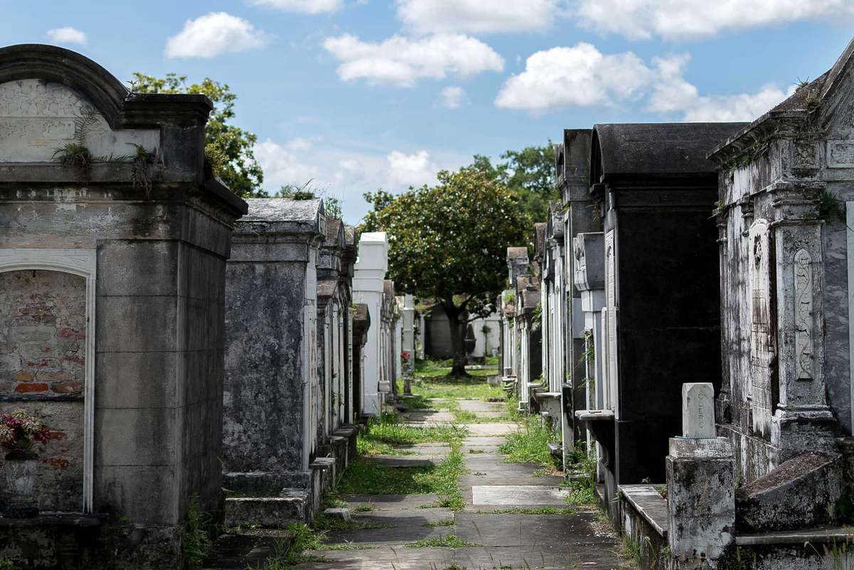 New Orleans Lafayette Cemetery on a sunny day