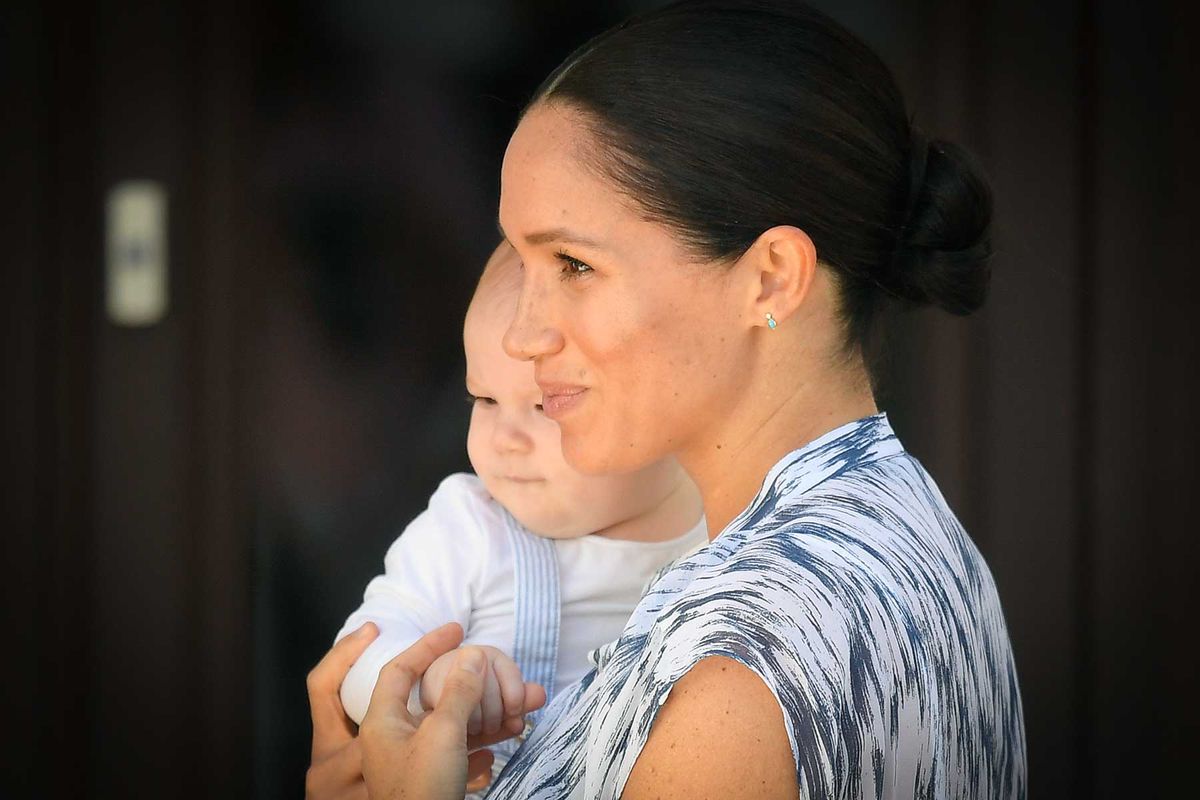Meghan, Duchess of Sussex and their baby son Archie Mountbatten-Windsor
