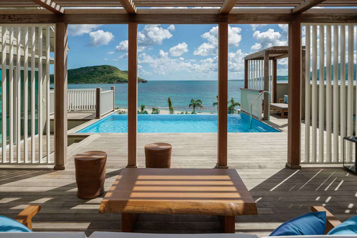 Park Hyatt St. Kitts Christophe Harbour's villa suite with private pool and ocean view