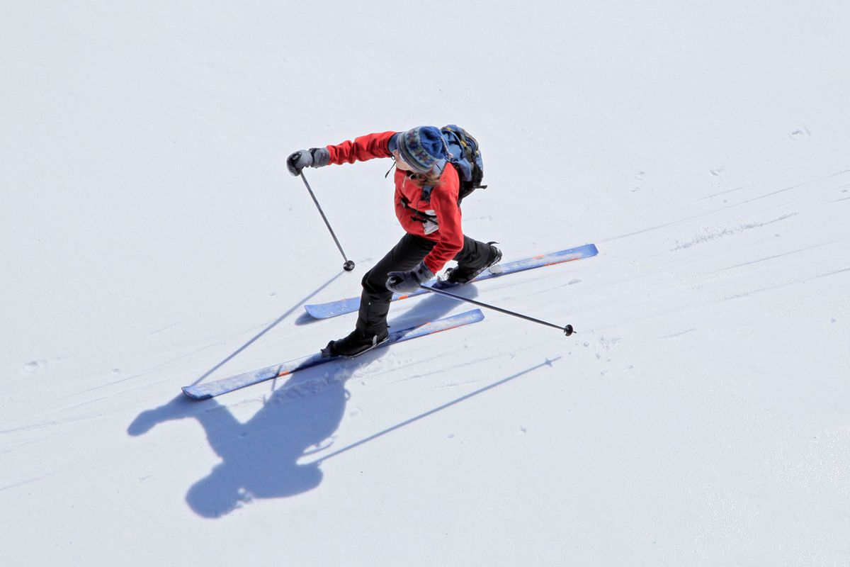 Aerial view of a cross country skier