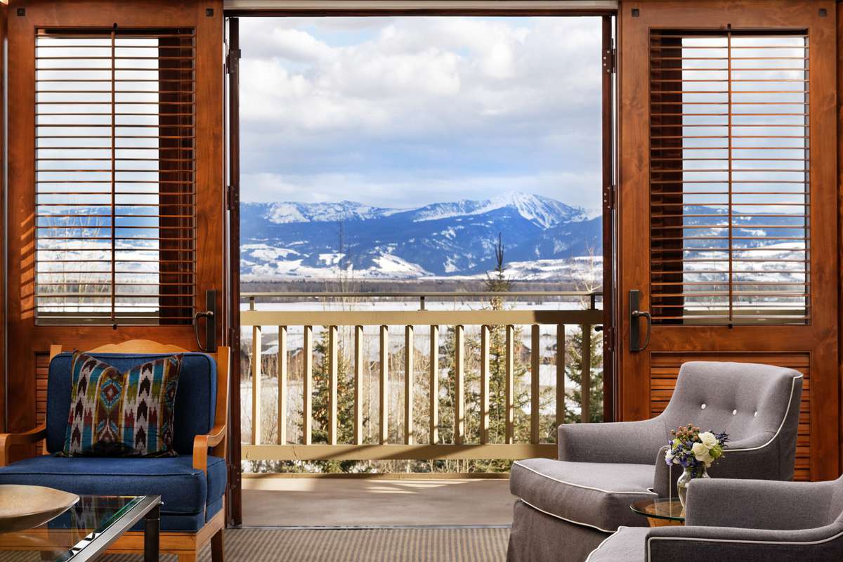 Interior room with a winter view at Four Seasons Resort and Residences in Jackson Hole, WY
