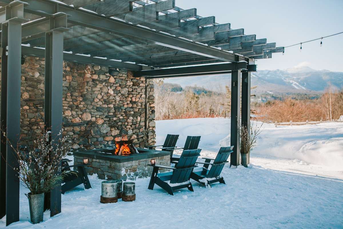 Outdoor fire pit at Topnotch Resort in Stowe, VT