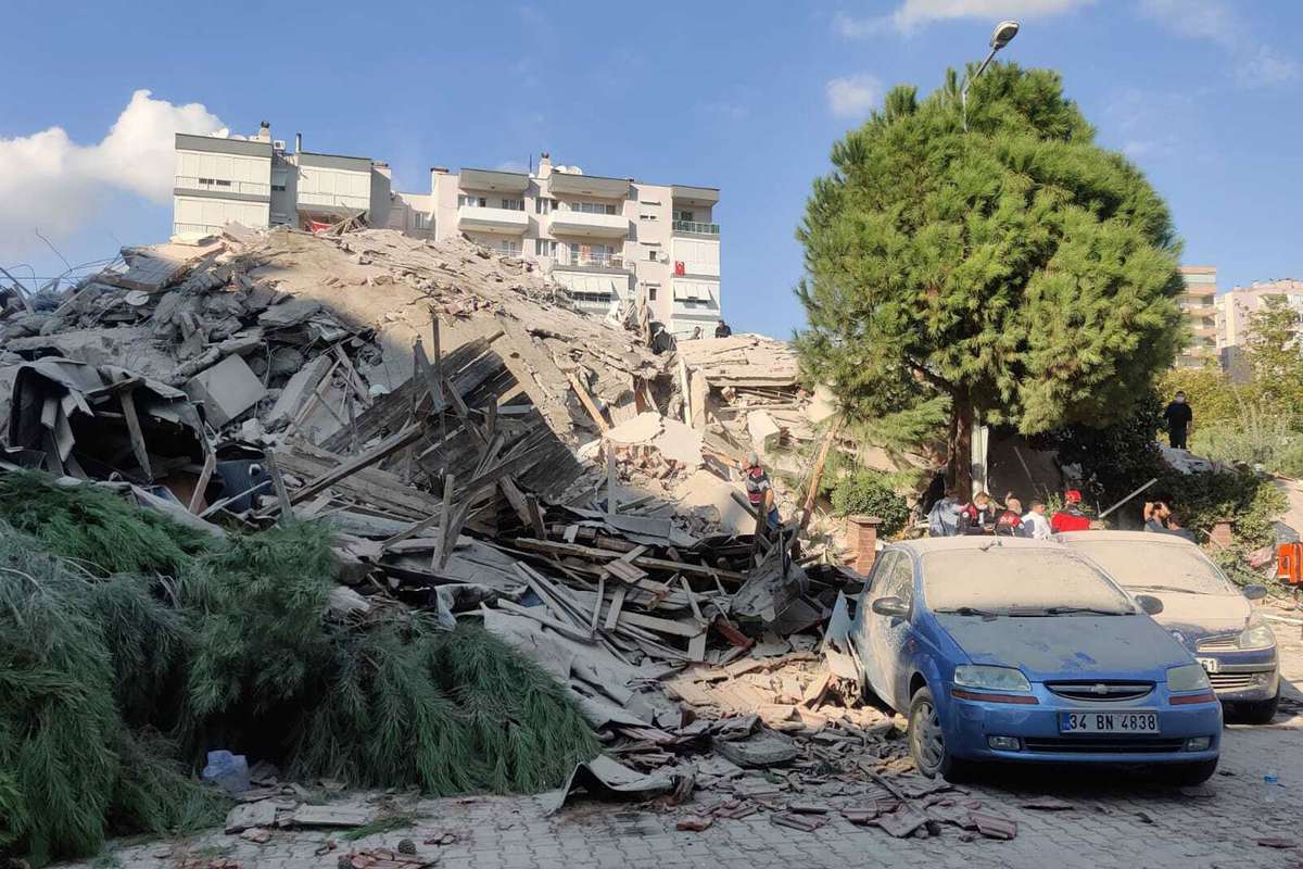 debris and damage in Turkey
