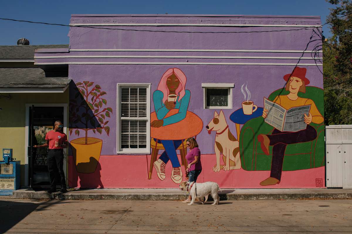 Mural and coffee shop in Elizabeth City, North Carolina