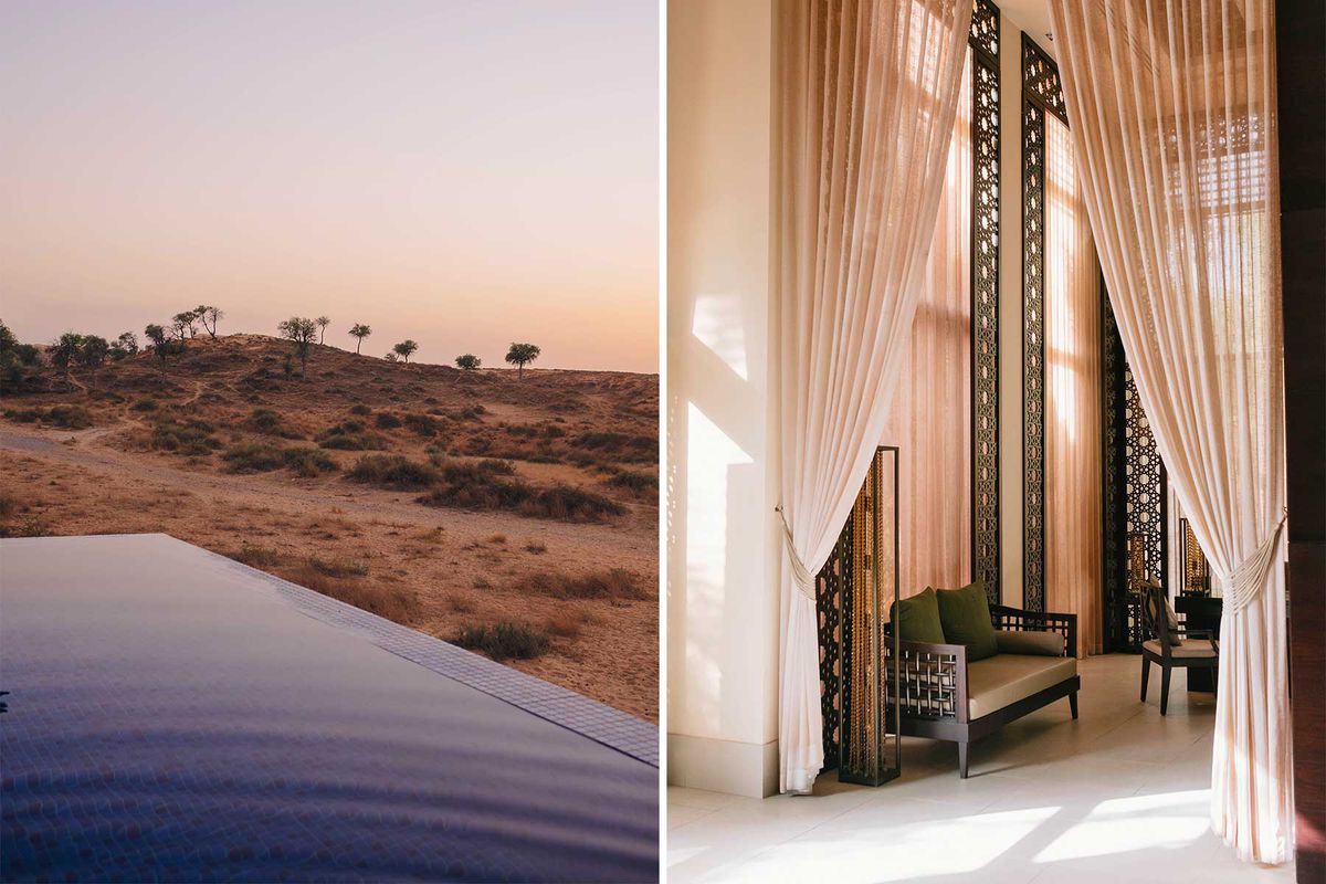 The pool and spa entrance at the Ritz-Carlton Ras Al Khaimah, Al Wadi Desert