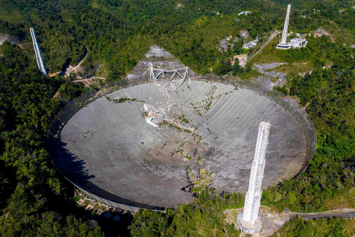 aerial view of Arecibo Observatory