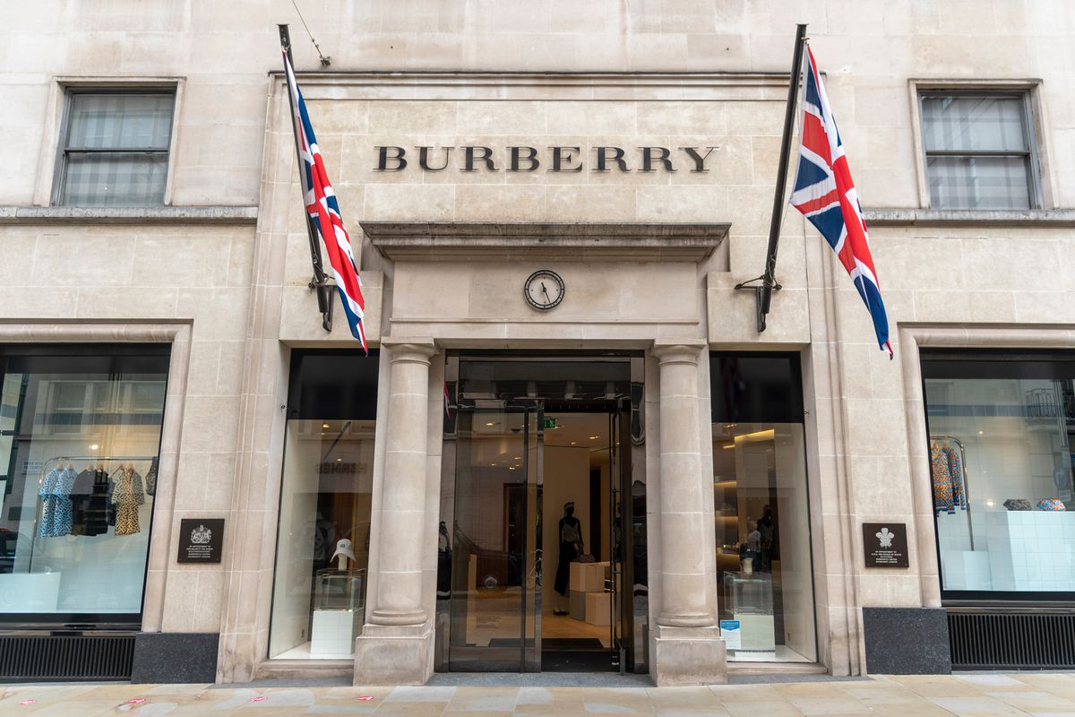 Storefront of the Burberry store in the prestigious New Bond Street