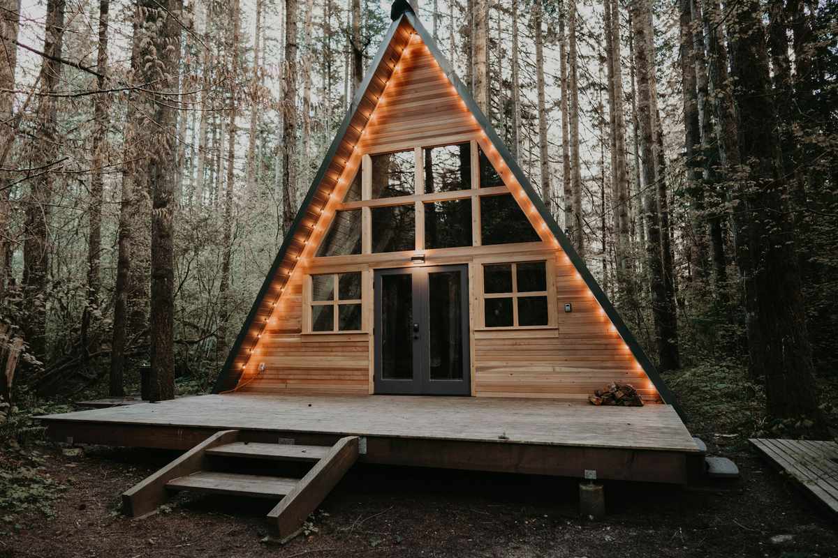 Wooden a-frame home