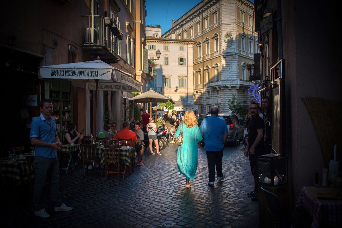 Late afternoon light on Via del Governo Vecchio, Rome, Italy