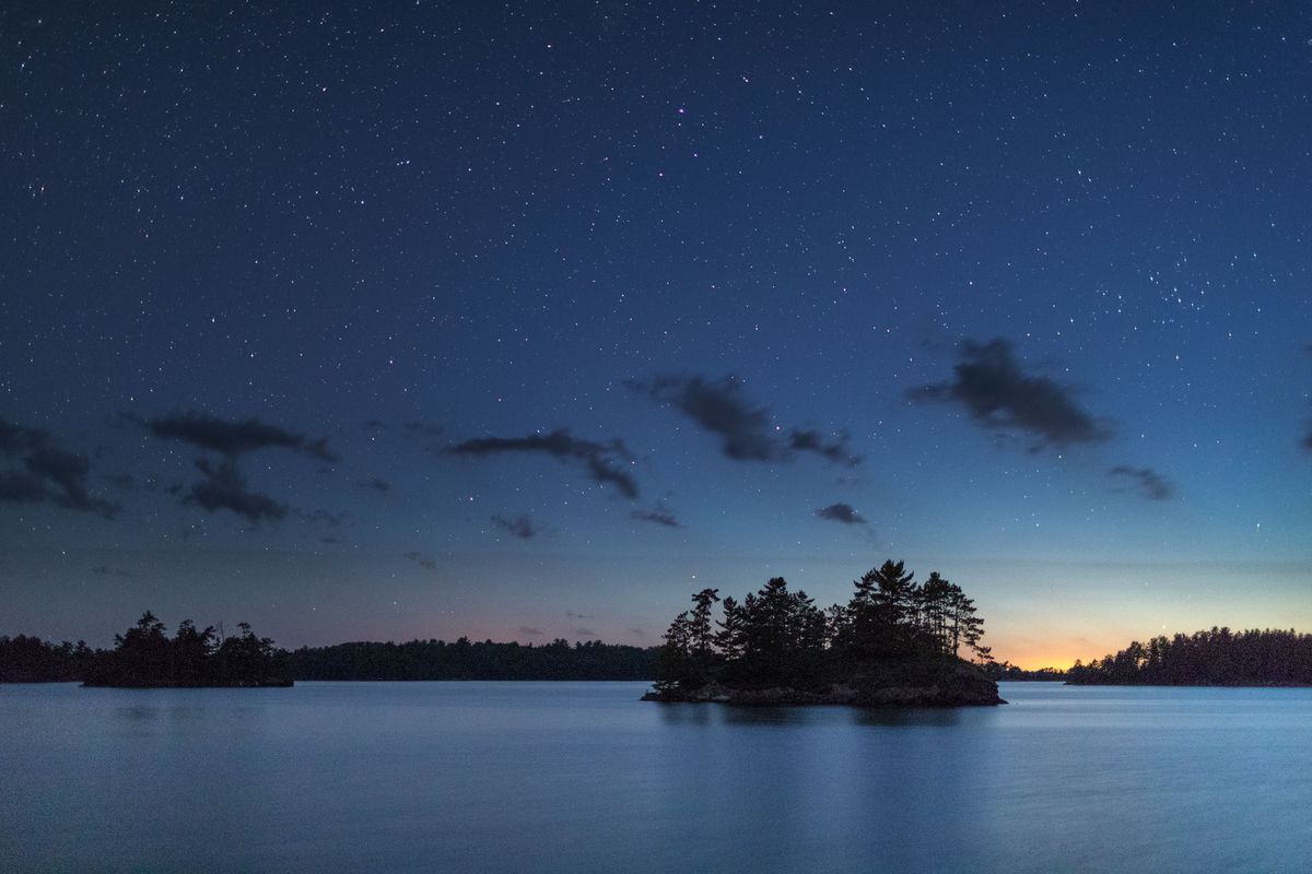 nighttime view in Voyageurs National Park