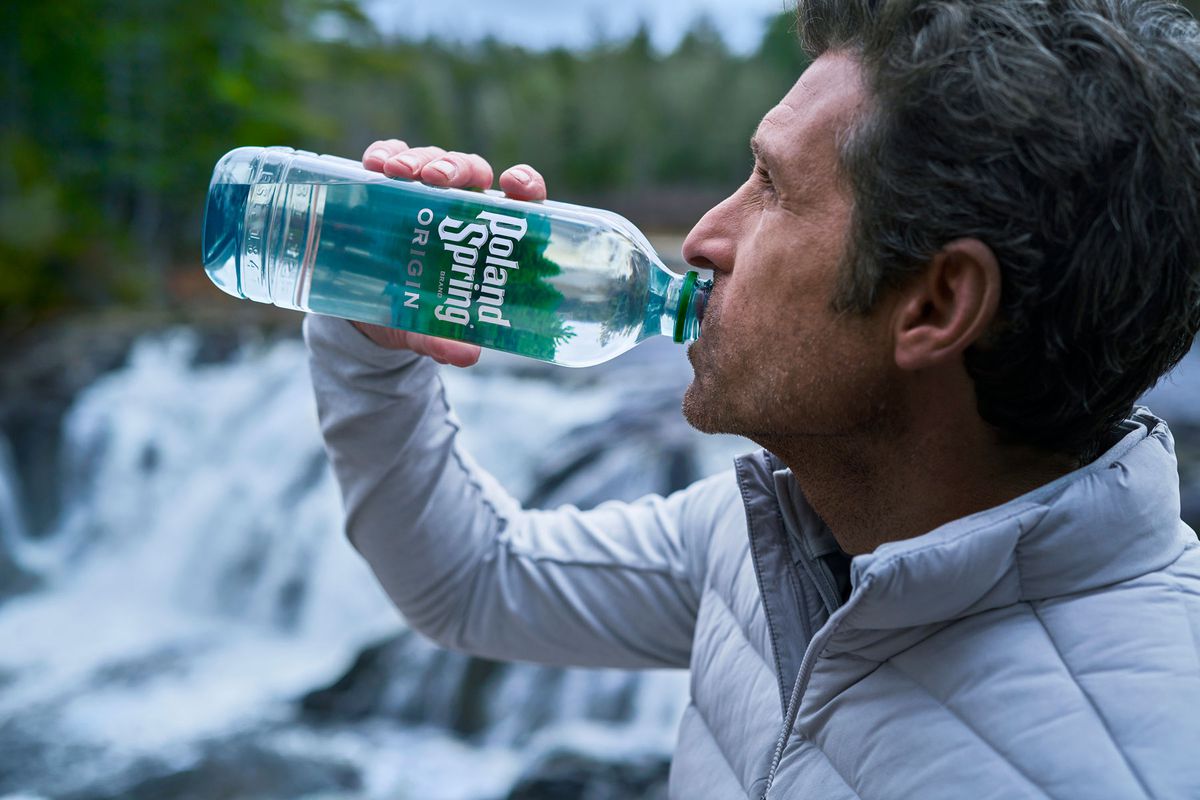 Patrick Dempsey drinking water