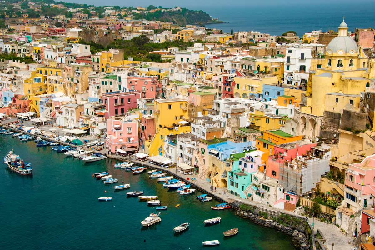 Aerial view of Procida, Italy