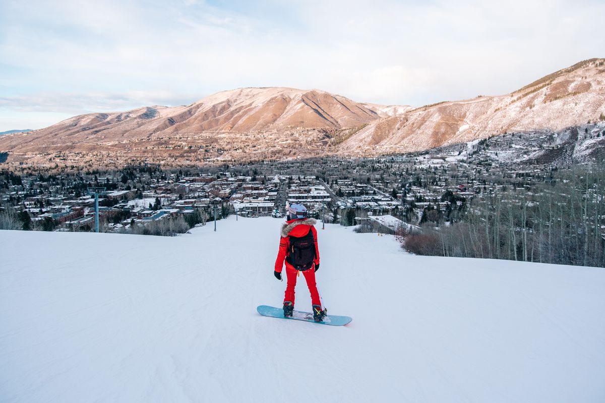 Author snowboarding in Colorado