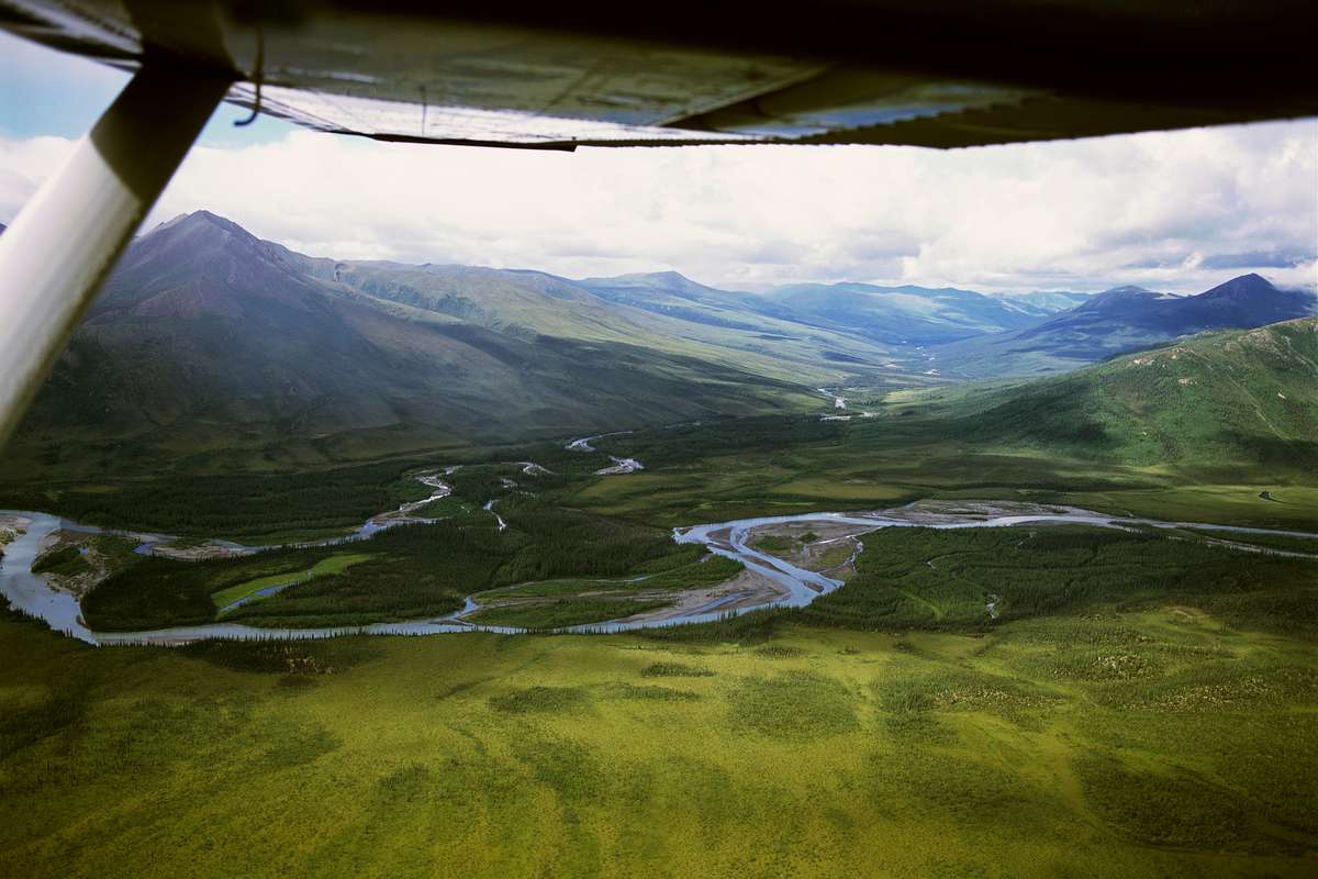 Aerial view of the Gates of the Arctic National Park - Alaska, United States of America