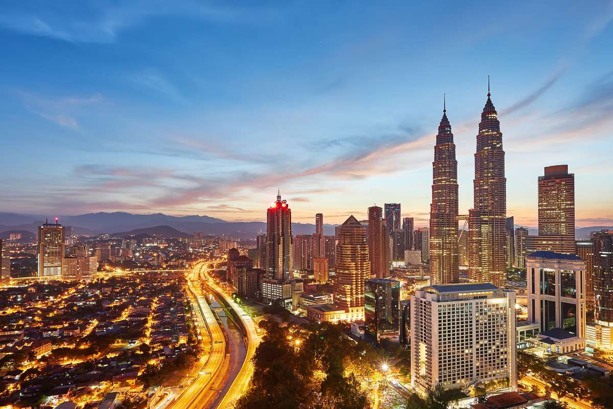 Sunrise view over Kuala Lumpur, Malaysia
