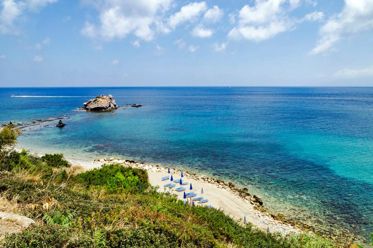 Beach near Aphrodite bath in Polis, Cyprus