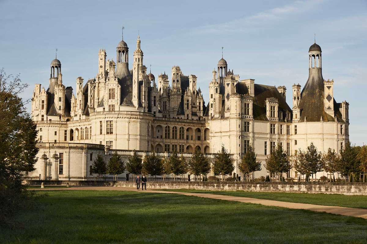 Exterior of the Château de Chambord in France