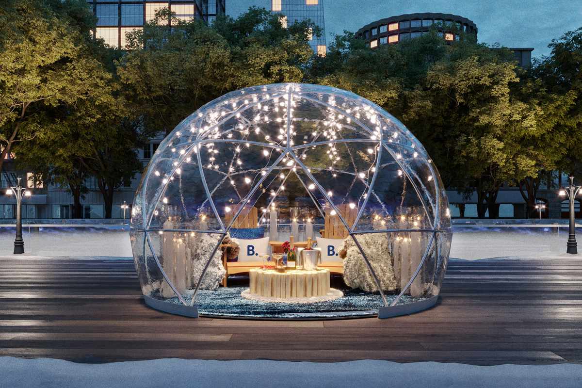 Booking.com Bryant Park Love Letters to New York igloo