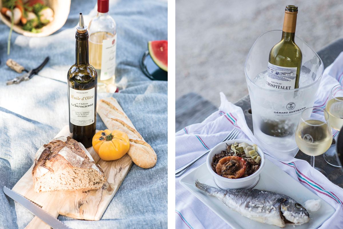 Cambuse du Saunier meals with wine outdoors