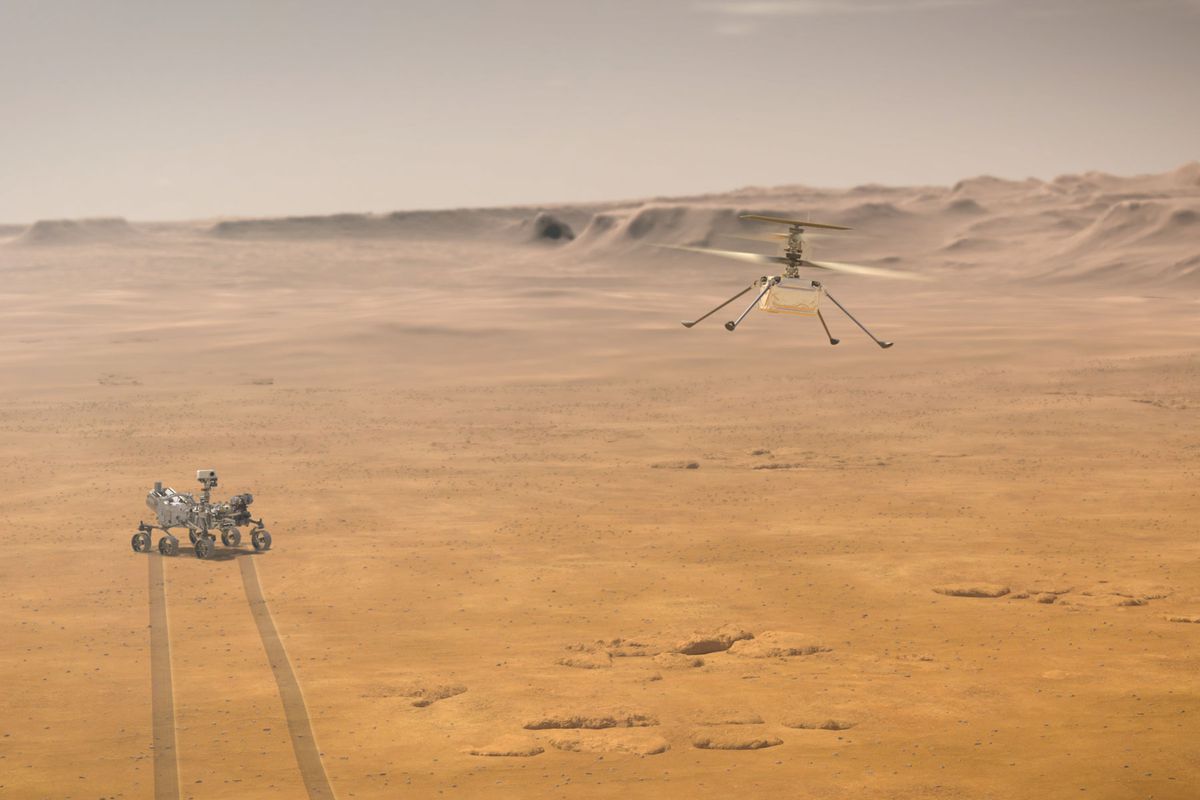 NASA Perseverance Mars rover and Ingenuity helicopter