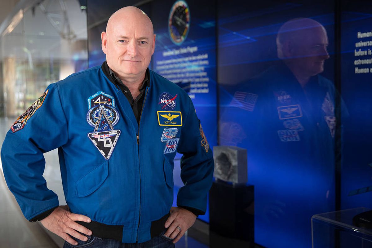 Retired NASA astronaut Scott Kelly poses a portrait, Monday, July 8, 2019 at NASA's Johnson Space Center in Houston, Texas.