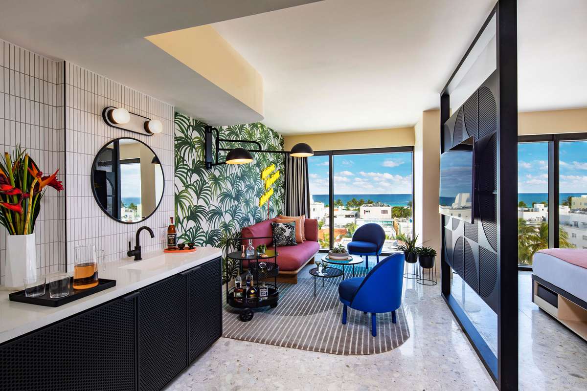 Moxy South Beach Suite LIving Room
