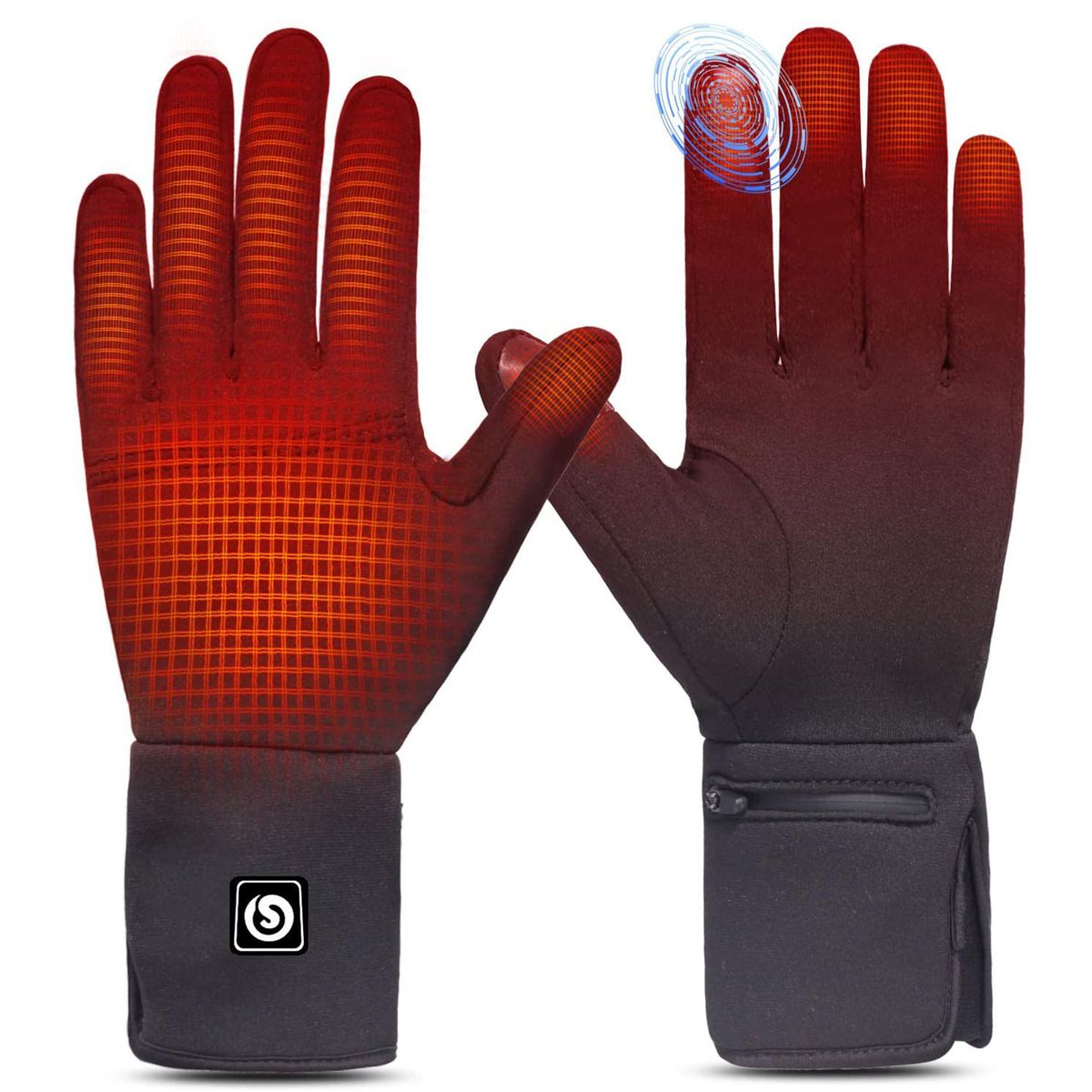 M REG Mens Extreme Cold Weather Heated Gloves Black