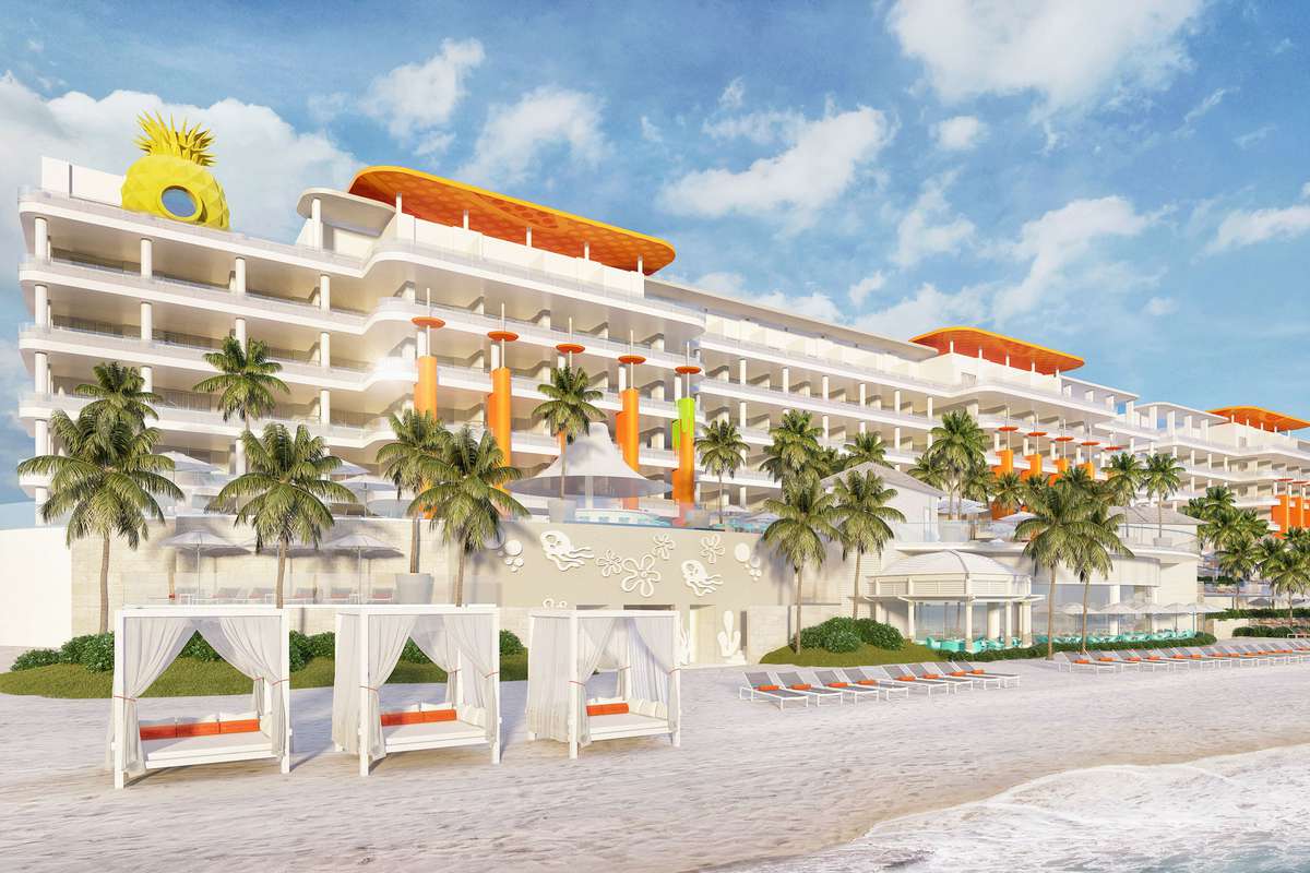 rendering of a Nickelodeon resort in Mexico