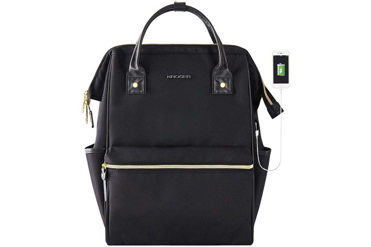 Crosier laptop charging backpack in black