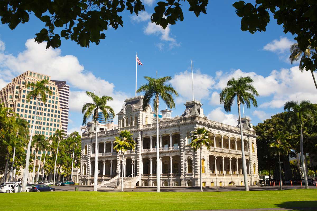 Iolani Palace of Downtown Honolulu, Hawaii