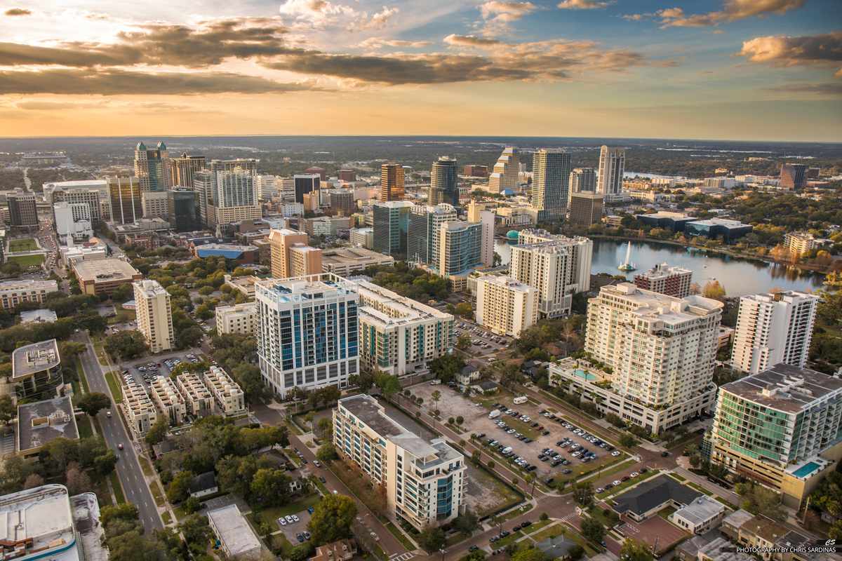 Aerial view of Downtown Orlando, Florida