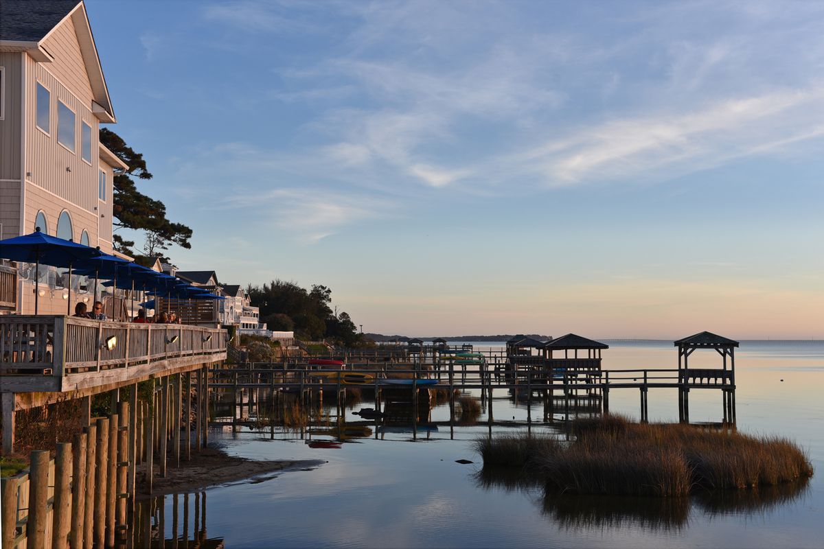 Docks in Duck, North Carolina's Outer Banks