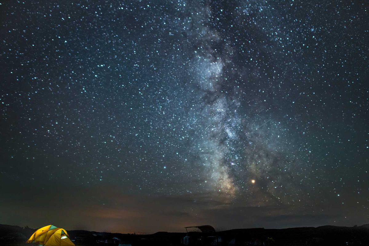 Milky Way above Sage Creek Campground in Badlands National Park, South Dakota