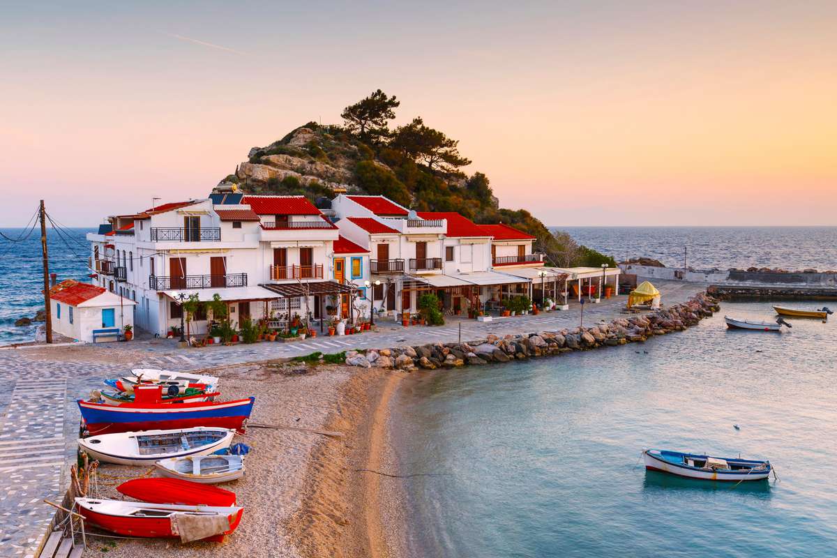 Kokkari village on Samos island, Greece