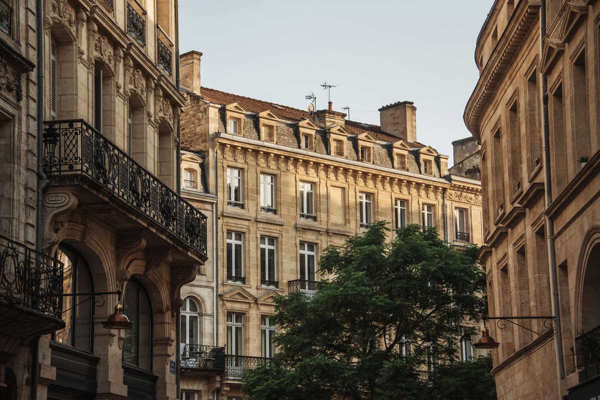 Typical french architecture in Bordeaux, France