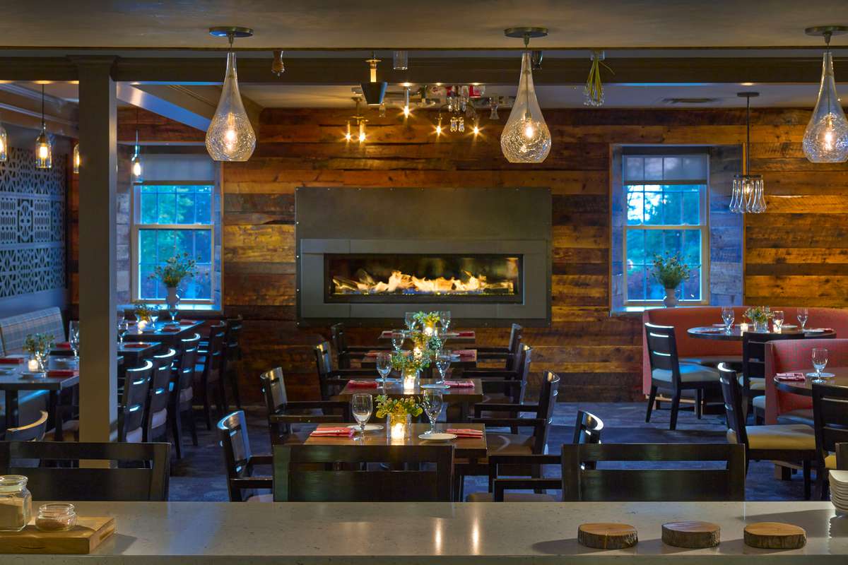 restaurant area in The Essex, Vermont’s Culinary Resort & Spa