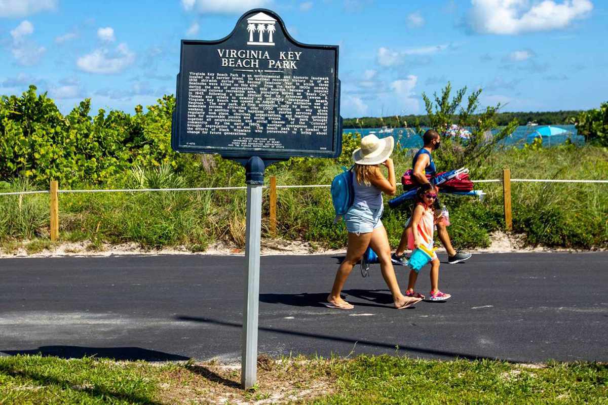Historic Virginia Key Beach Park in Florida, historical landmark for what was formerly a "Colored Only" beach in The Jim Crow South