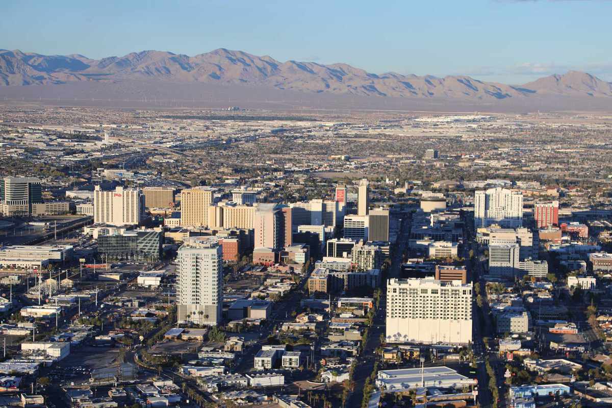 Downtown Las Vegas, High angle view