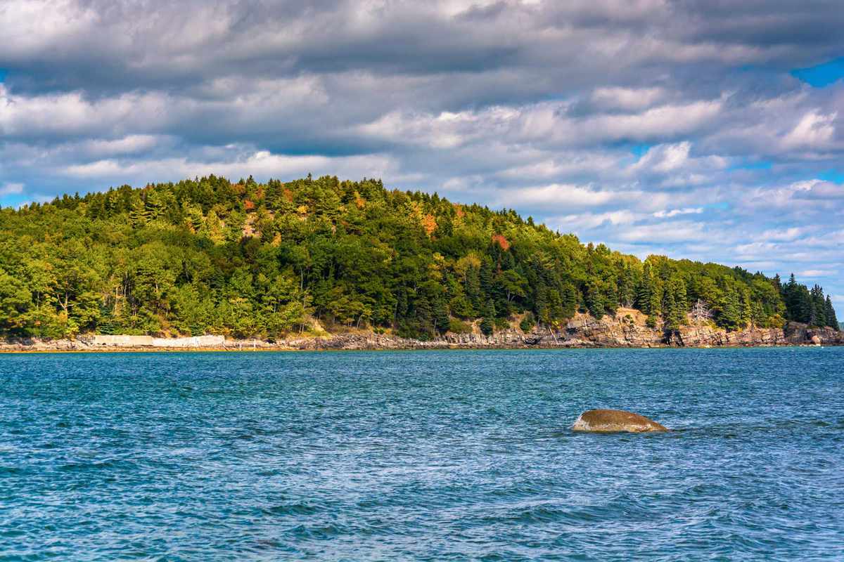 Island in Frenchman Bay, in Bar Harbor, Maine
