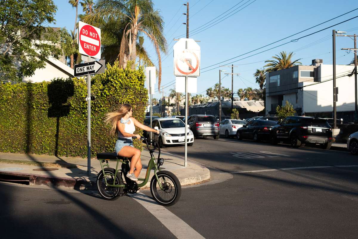 woman riding bicylce