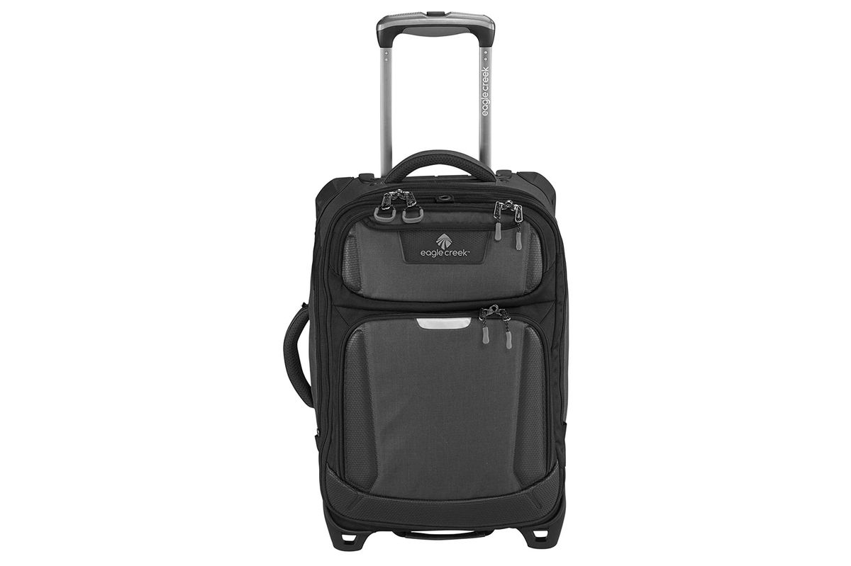 Grey and black carry on suitcase